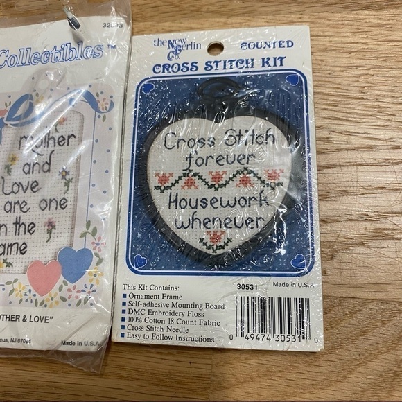 Vintage Cross Stitch Kit Bundle NEW Bucilla Counted Wood Frame Mother House Work - Picture 4 of 5